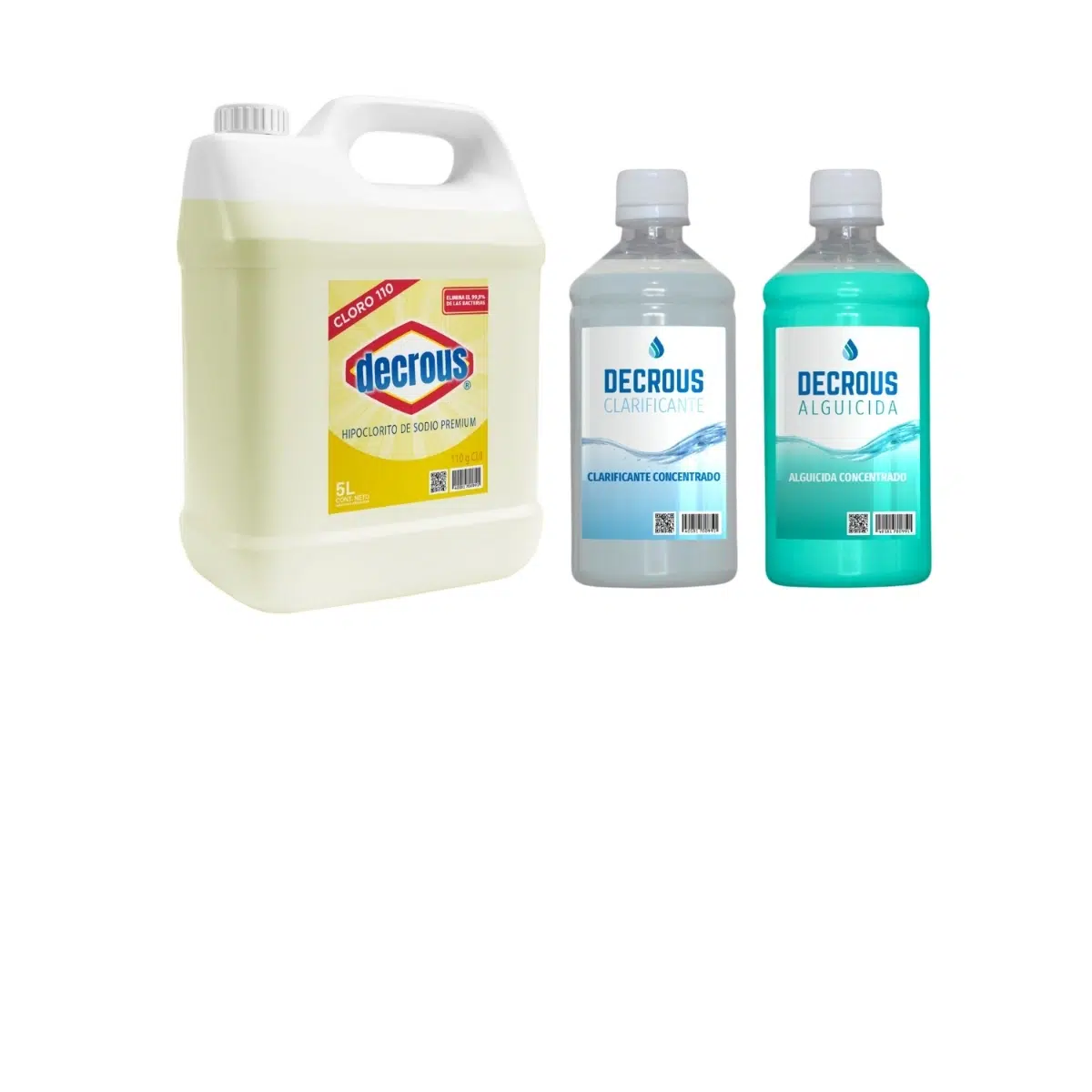 COMBO SUMMER 2 ALGUICIDA + CLARIFICANTE + 5L HIPOCLORITO 110%